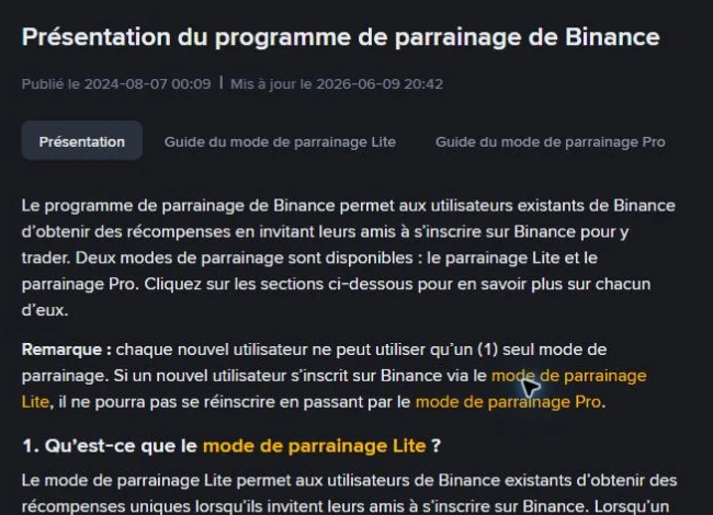 Peut-on ajouter un code de parrainage Binance après l’inscription ?